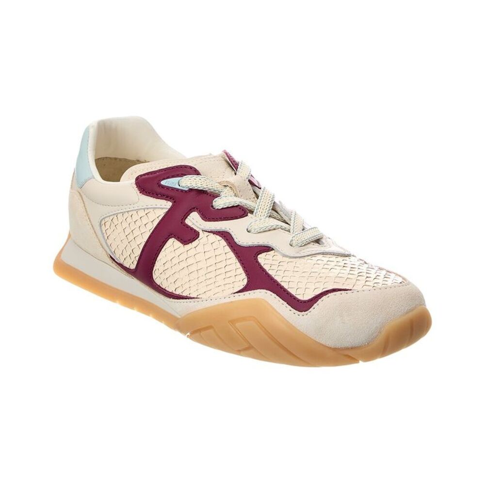 Fendi Wave Pulse Leather Sneaker, White